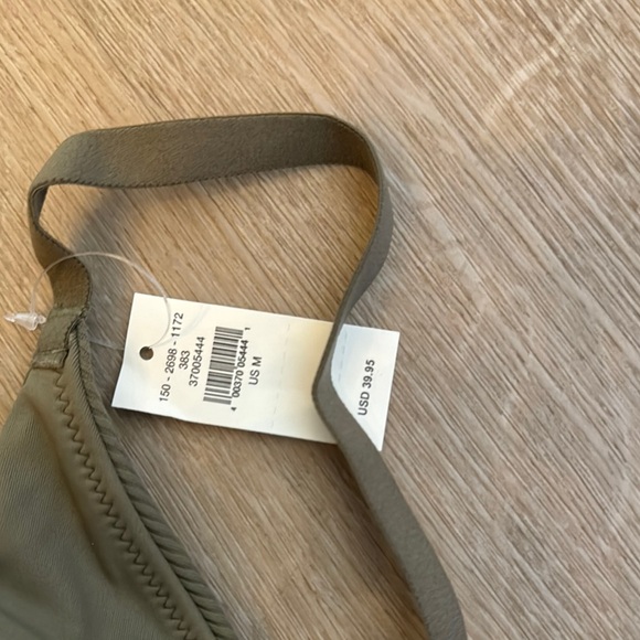 Ribbed Olive Bralette with Striped Band - Picture 8 of 8